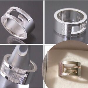GUCCI Cutout G Ring Silver 925 Ring